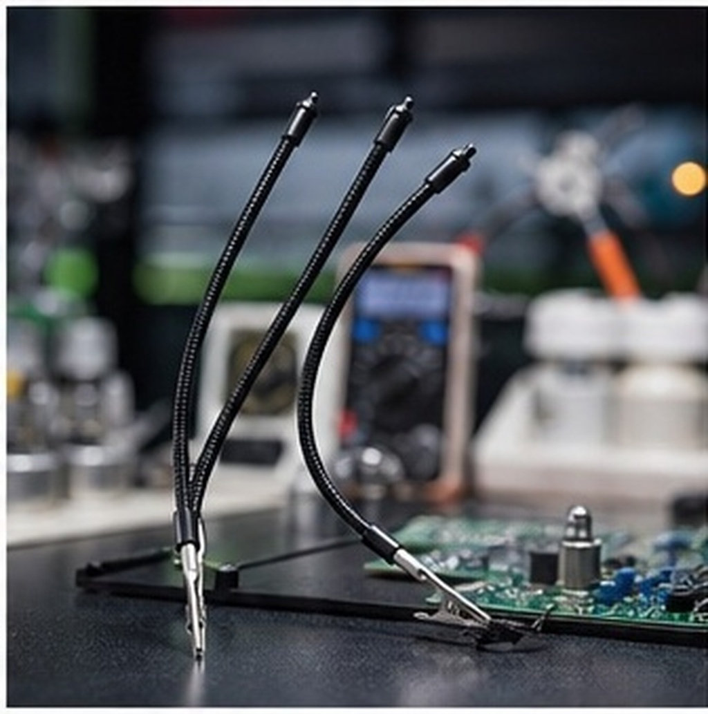 Electronics Repair Tools - フレキシブルアーム付きの3個入りはんだ付け作業台用クランプ – PCBホルダー、電子機器修理ステーション用の「第三の手」ツール