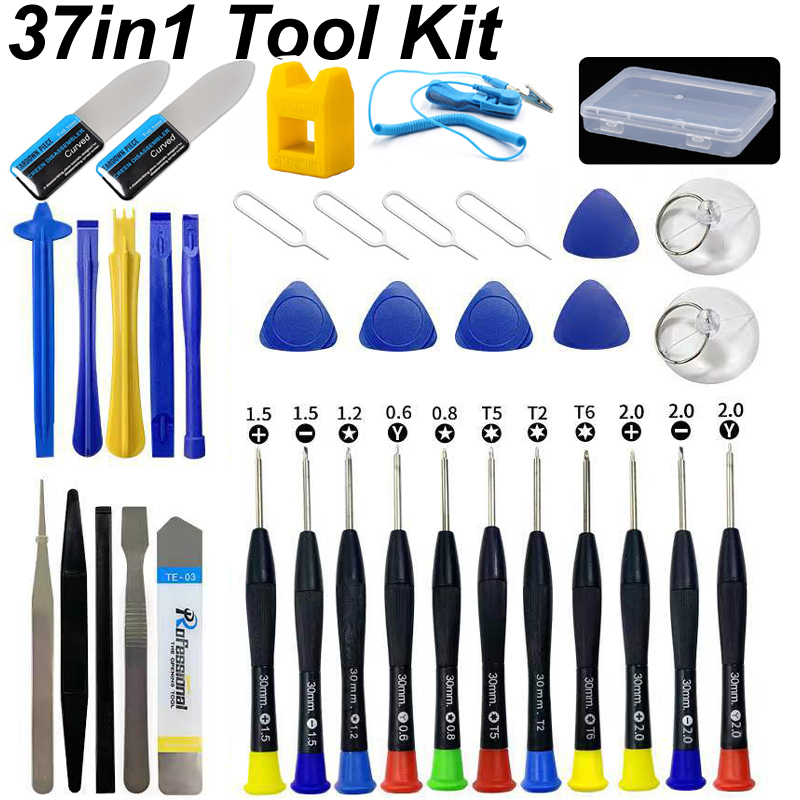 Phone Opening Tool - 28/37/44 in1 ネジドライバースパッジャーこじ開け修復ツールキット携帯電話 iPhone Android 交換